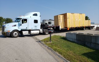 Logistics delivery of oversized beveling machine crates